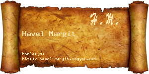 Havel Margit névjegykártya